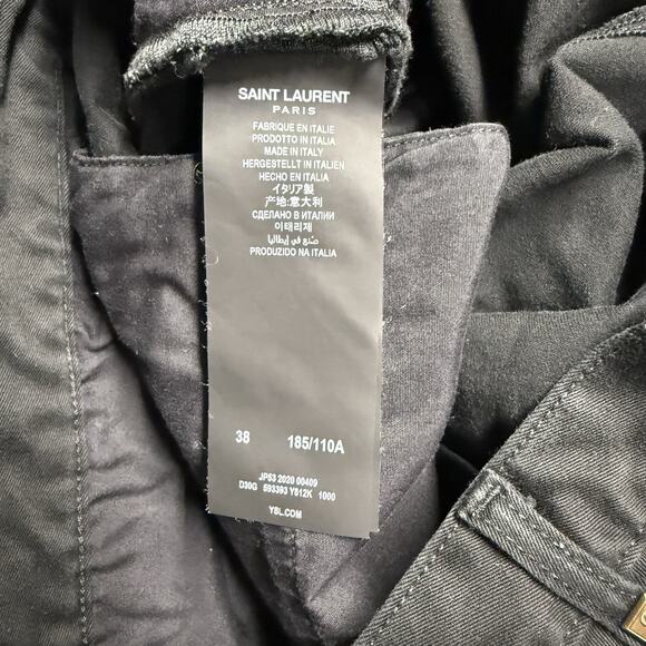 Saint Laurent Chino Pants Men's Size 38x26 Black Made in Italy - Picture 3 of 7